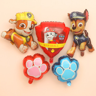 Children's New Dog Patrol Archie Xiaoli Mao Mao Cartoon Style Festival Party Wang Wang Team Aluminum Foil Balloon