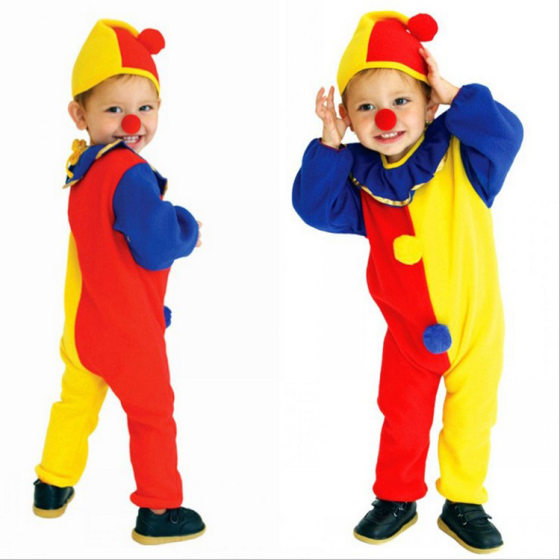 Halloween Kindergarten Performance Costume Baby Masquerade Costume Kids Clown Clothes Playful Clown Costume