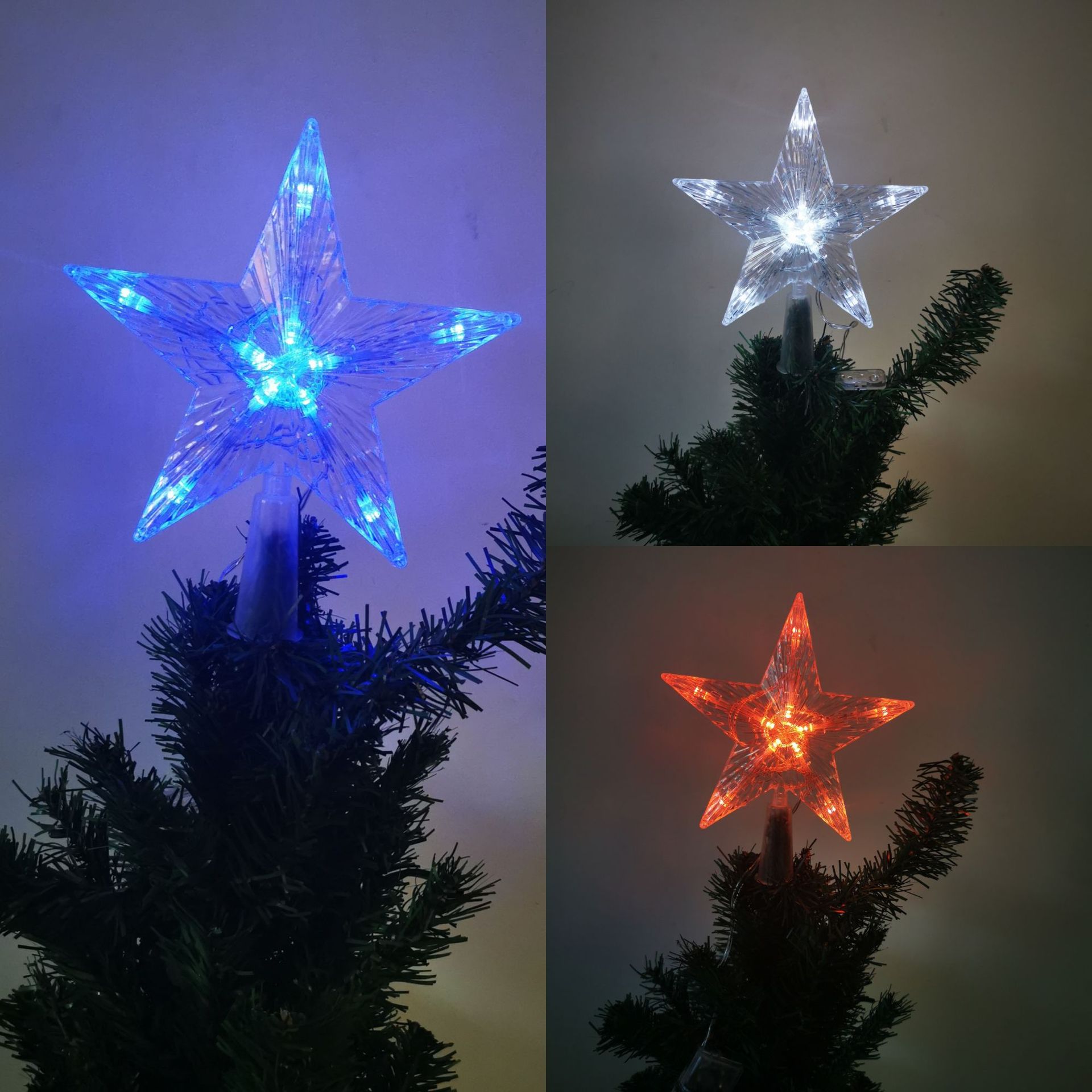 Christmas tree ceiling lights led luminous star lights five-pointed star lights battery box room decoration cross-border Christmas tree lights