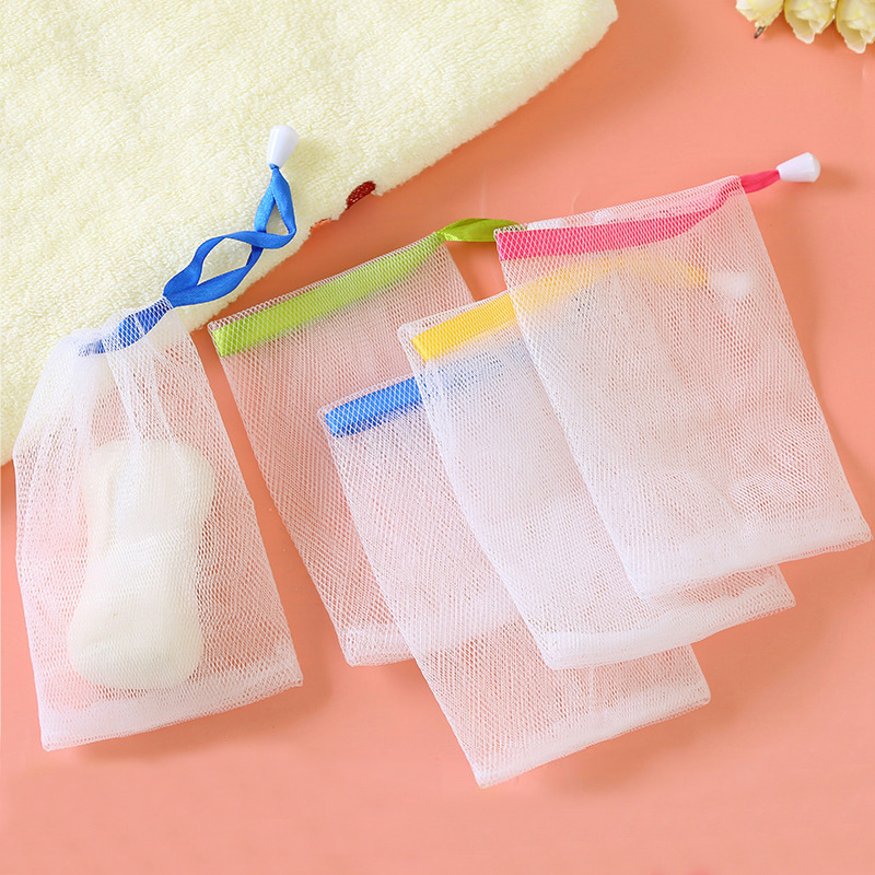 Japanese-style pull ring foaming net handmade soap foaming net facial cleanser foaming net soap soap bag cleansing foam net