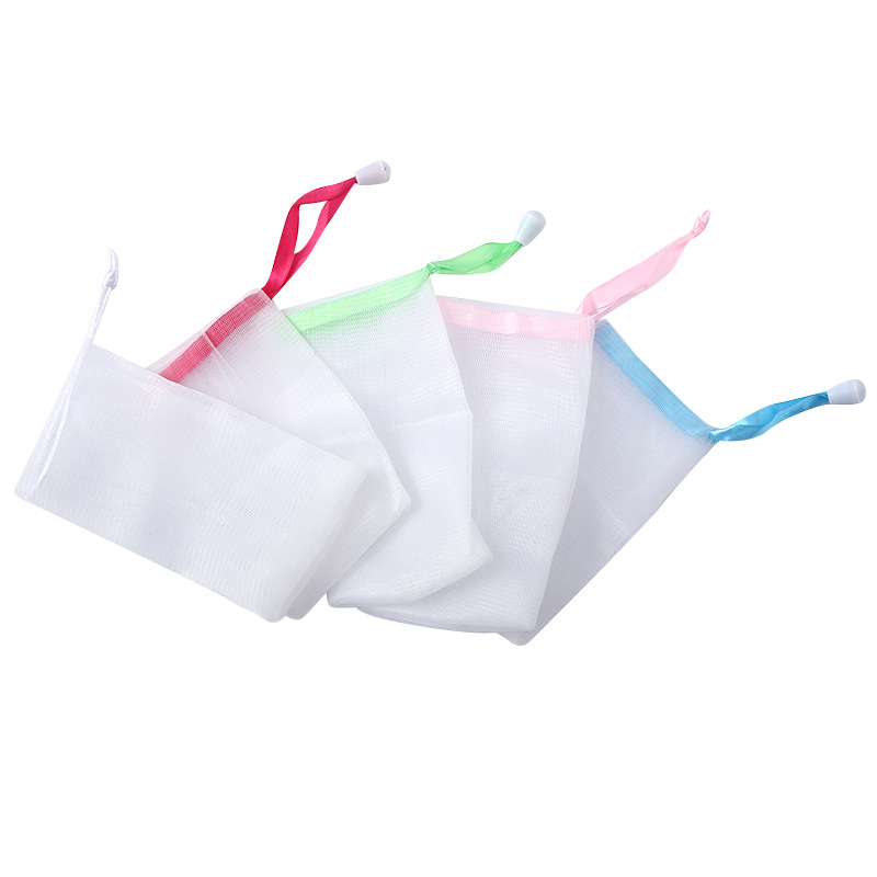 Japanese-style pull ring foaming net handmade soap foaming net facial cleanser foaming net soap soap bag cleansing foam net