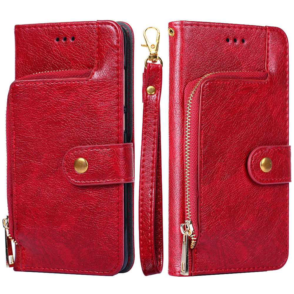 Suitable for Apple iphone13pro card 14 mobile phone 15 leather case 11 flip oppo wallet Huawei phone case