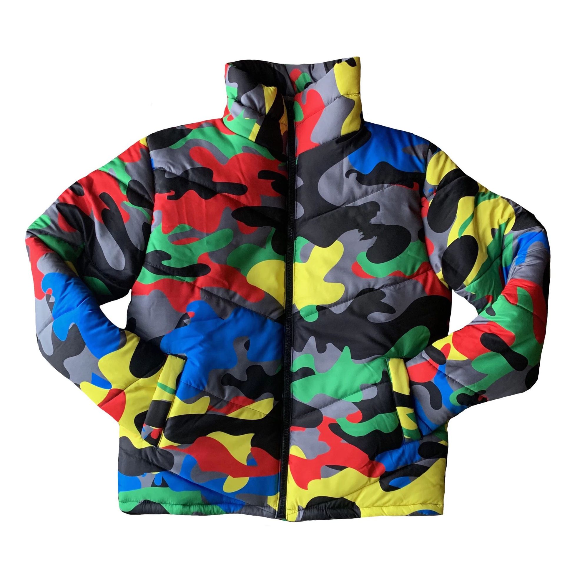 UJ4548 cross-border Women's new men and women can wear color camouflage printing and dyeing bread jacket down jacket cotton-padded jacket