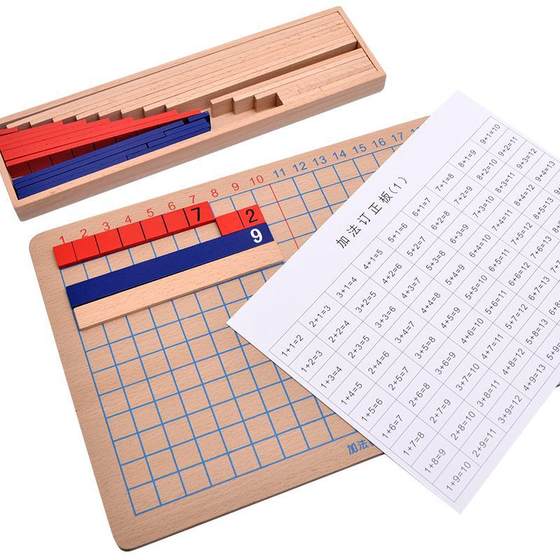 Children's Mathematics Enlightenment Education Early Education Montessori Multiplication and Division Board Addition Board Addition and Subtraction Monte Montessori Teaching Aware