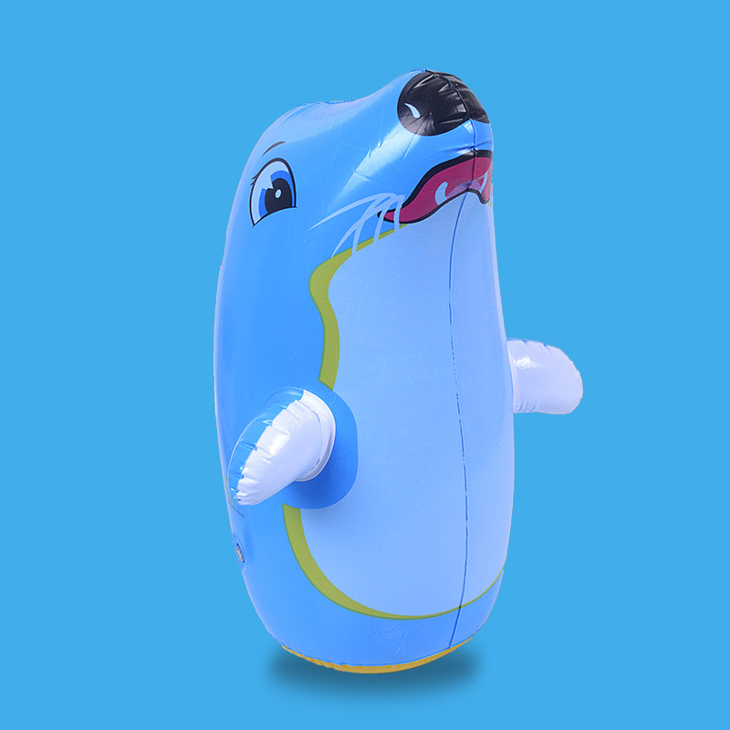 Inflatable cartoon animal tumbler toy wholesale night market stall hot sale 35cm sandbag shark dinosaur Tumbler