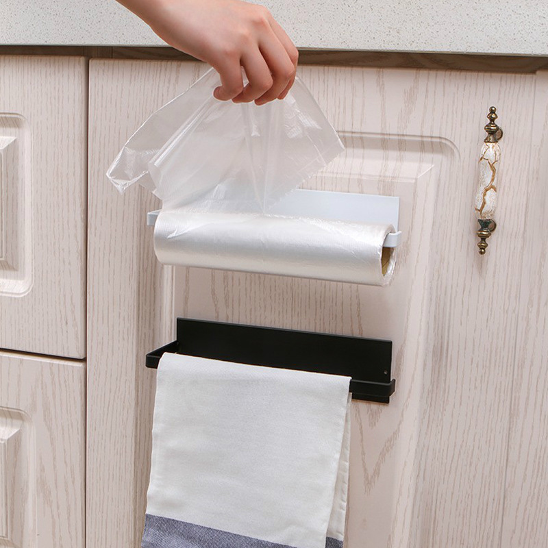 Punch-free Kitchen Paper Storage Hanging Shelf Roll Paper Rack Rack Rack Cabinet Adhesive Type Carbon Steel L-type Tissue Rack