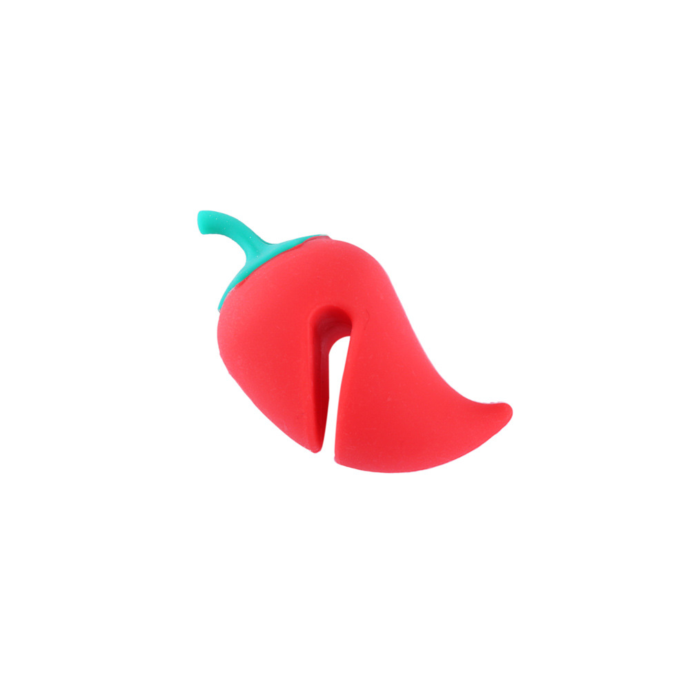 Creative cute pepper-shaped pot lid raised silicone spill-proof device kitchen practical and interesting gadget