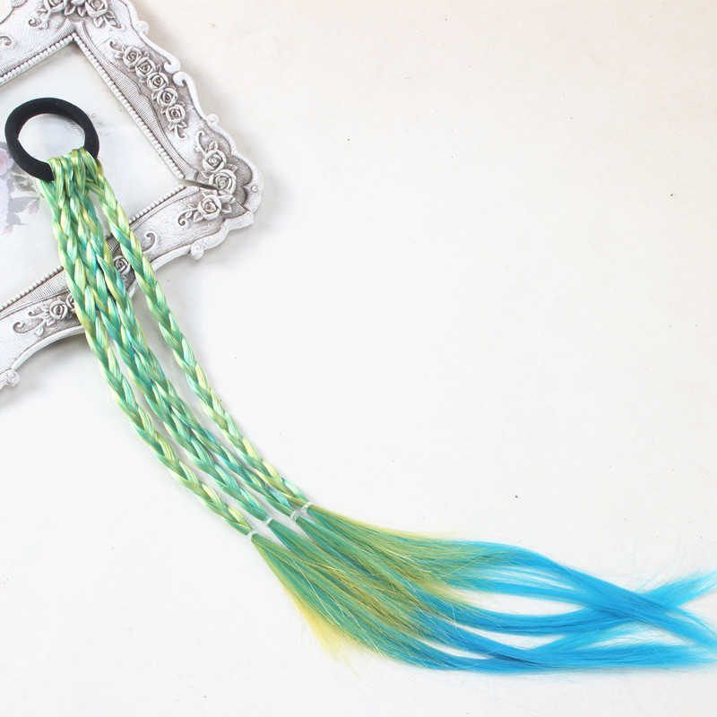 Blue and Green a total of four braids