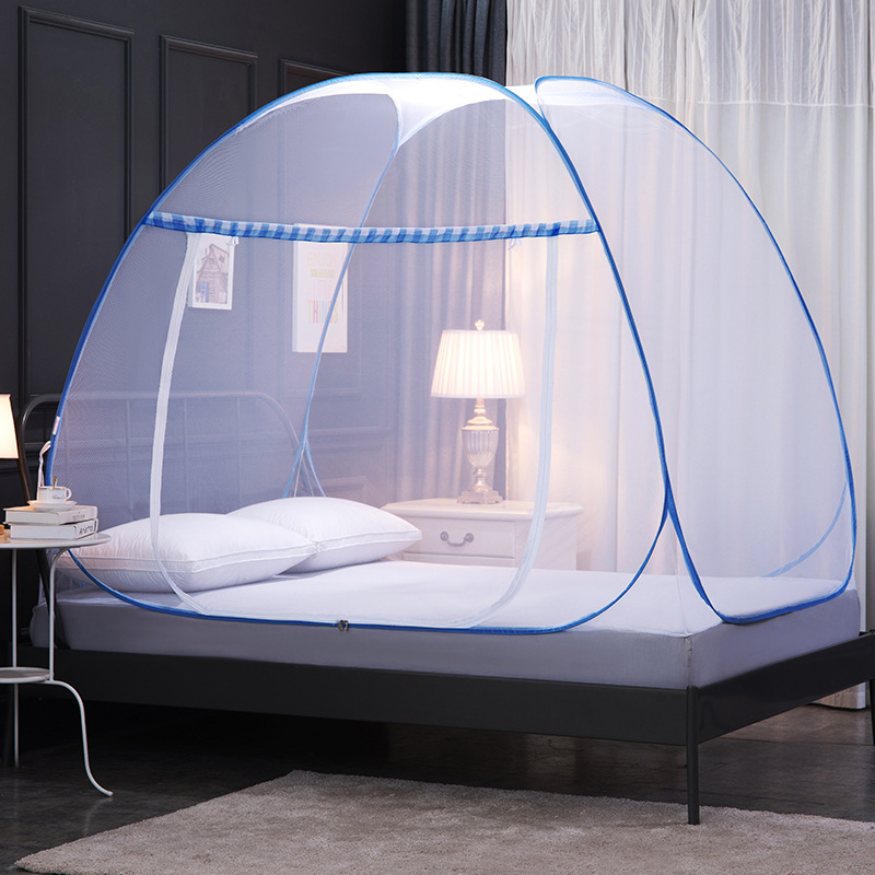 Yurt mosquito net installation-free full-bottom anti-fall dormitory single 1.5m encryption tent mosquito net stall