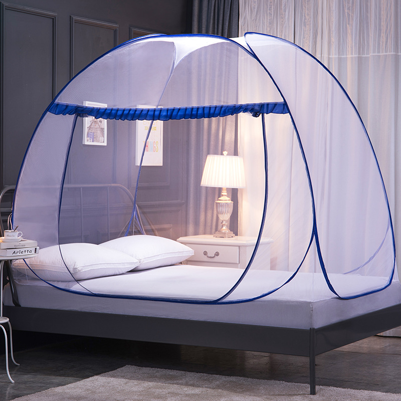 Yurt mosquito net installation-free full-bottom anti-fall dormitory single 1.5m encryption tent mosquito net stall
