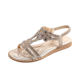 IELTS Run Large Size Hollow Cross-Border Flat Rhinestone Sandals Bohemian Comfortable Women's Shoes for Summer