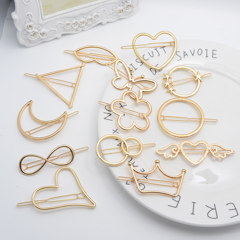Korean Style New Arrival Bow Hairpin Cupid Love Pentagonal Hair Accessories Alloy Hairpin Metal Frog Clip
