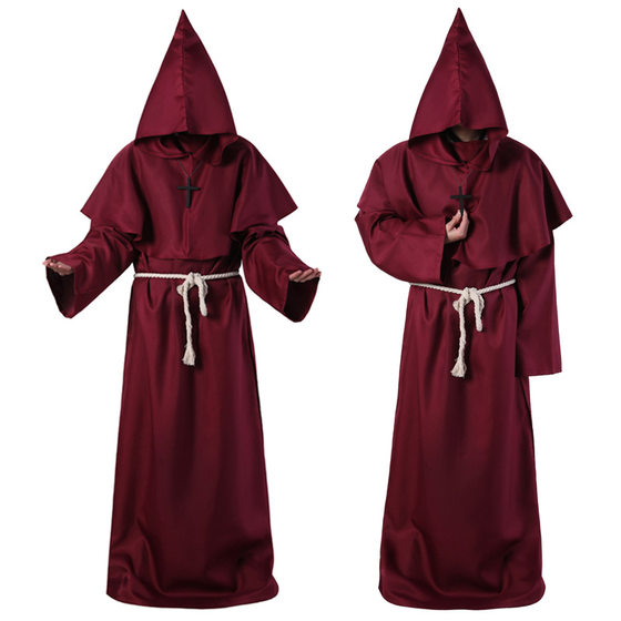 St. Vida Halloween Costume Medieval Friar robe monk costume wizard costume priest cosplay costume shawl