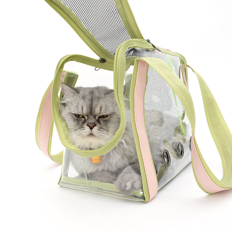 Leyoupai Transparent Cat Bag Outgoing Portable Pet Bag Single Shoulder Cat Bag Large Space Portable Pet Bag for Hair
