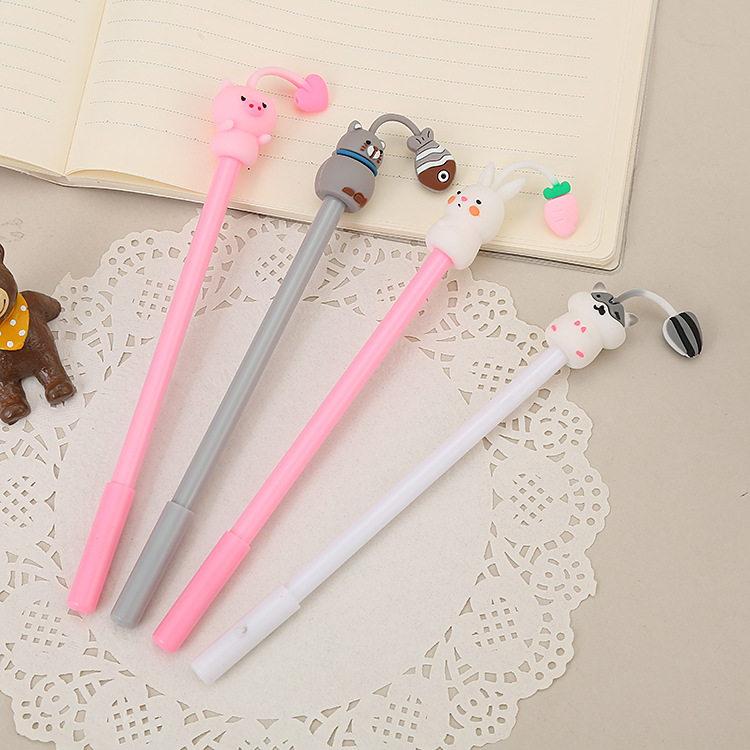 Student gel pen cute cute pet garden antenna animal water pen cute creative stationery office signature pen wholesale