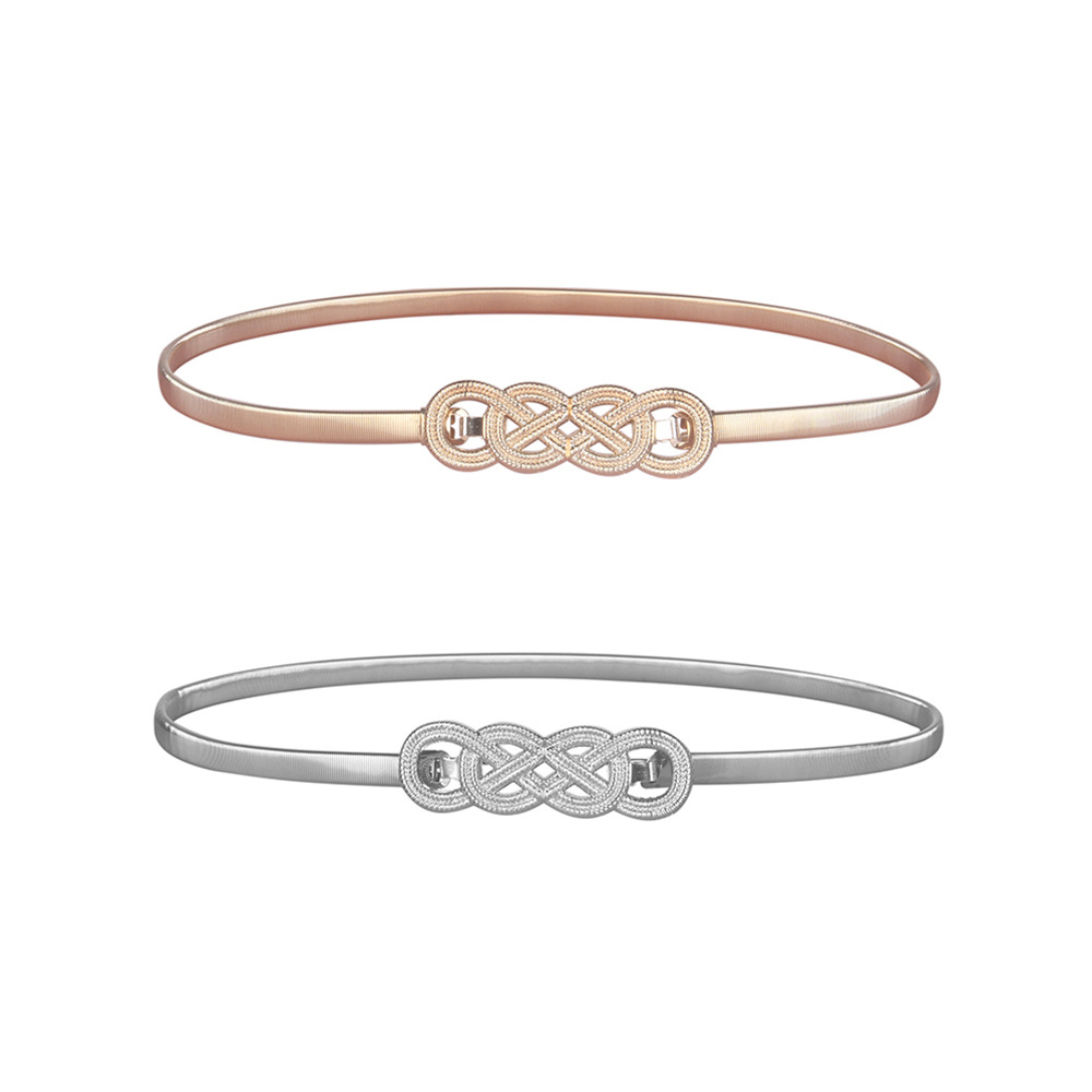 Autumn New Golden Bow elastic Elastic Multi-style belt sweater dress leaf chain waist chain