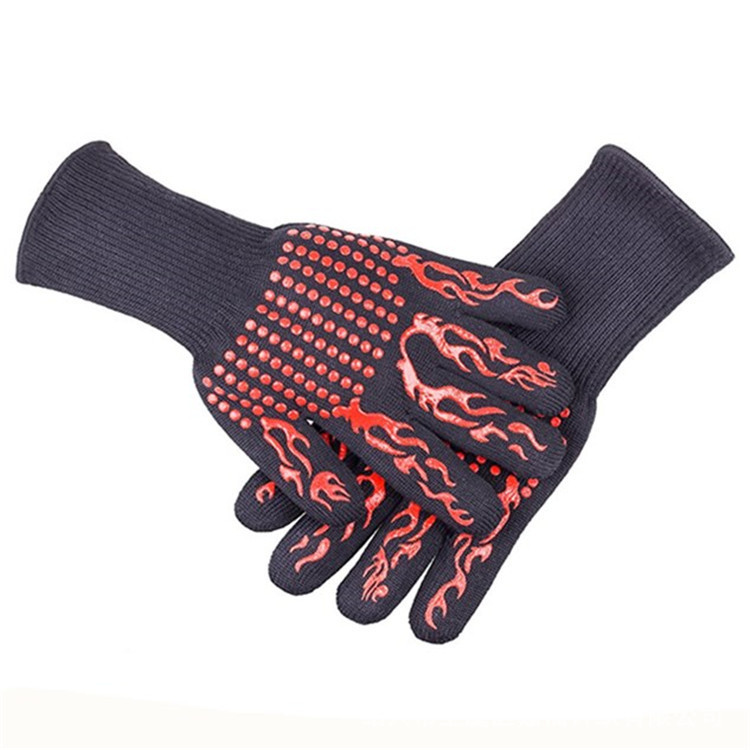 Gants de barbecue haute température approvisionnement direct d'usine coton barbecue four à micro-ondes protection de sécurité double couche anti-brûlure_voghion.com