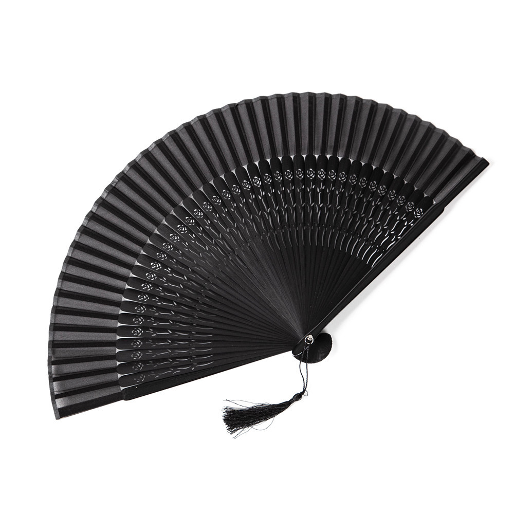 Paint all black fan folding fan women's antique classical dance fan craft fan popular fan