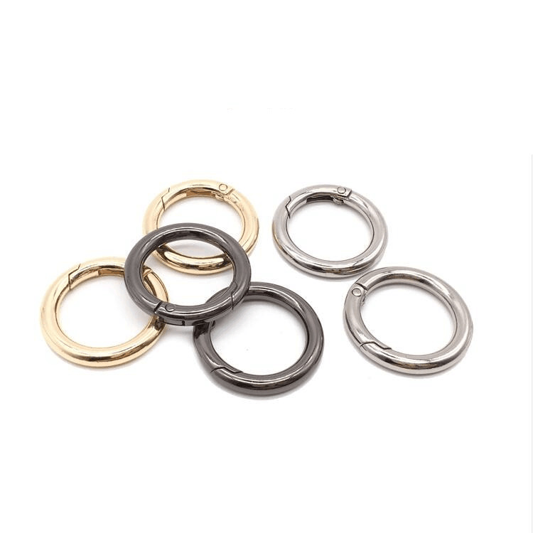 Spring ring buckle alloy press opening ring car key ring plush women's bag hanging buckle jewelry diy accessories
