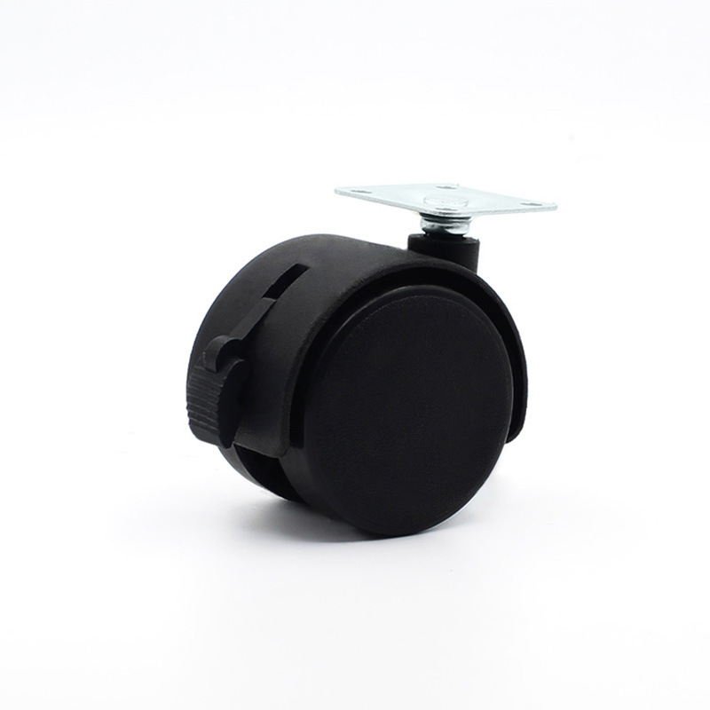L-type silk tooth flat nylon universal wheel office furniture flower rack cabinet plastic wheel 1.5 inch caster universal wheel