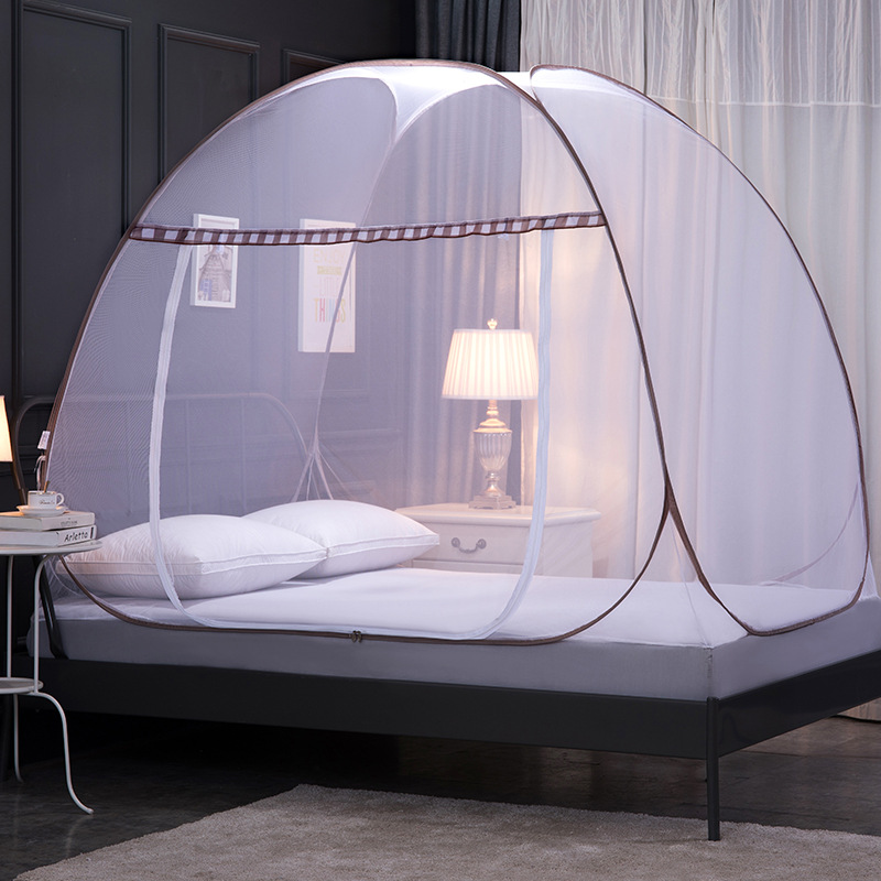 Yurt mosquito net installation-free full-bottom anti-fall dormitory single 1.5m encryption tent mosquito net stall