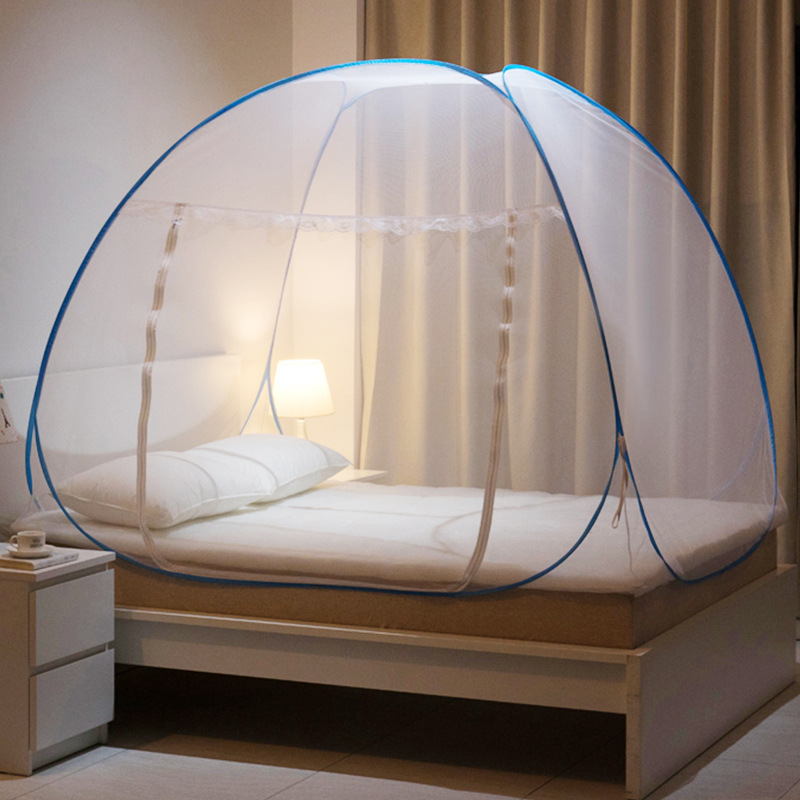 Yurt mosquito net installation-free full-bottom anti-fall dormitory single 1.5m encryption tent mosquito net stall