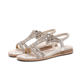 IELTS Run Large Size Hollow Cross-Border Flat Rhinestone Sandals Bohemian Comfortable Women's Shoes for Summer
