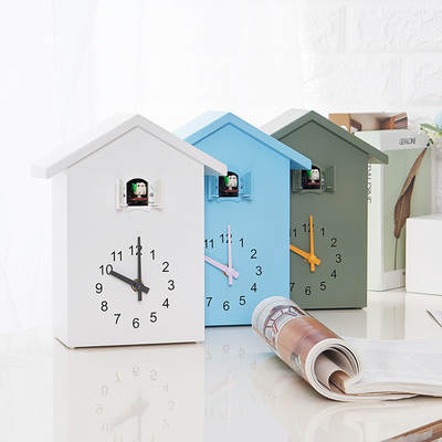 Yida time Nordic style wall clock cuckoo out window time clock bird hour clock T60