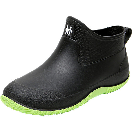 Rain boots men's warm plus velvet short tube rain boots kitchen anti-slip shoes low-top outdoor car wash waterproof shoes factory direct sales