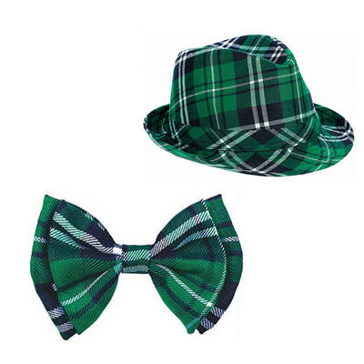 Spot wholesale St. Patrick's Day cap Irish hat green clover Plaid Bud cap