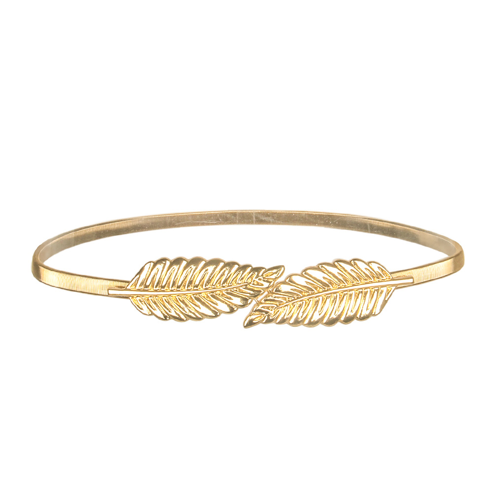Autumn New Golden Bow elastic Elastic Multi-style belt sweater dress leaf chain waist chain