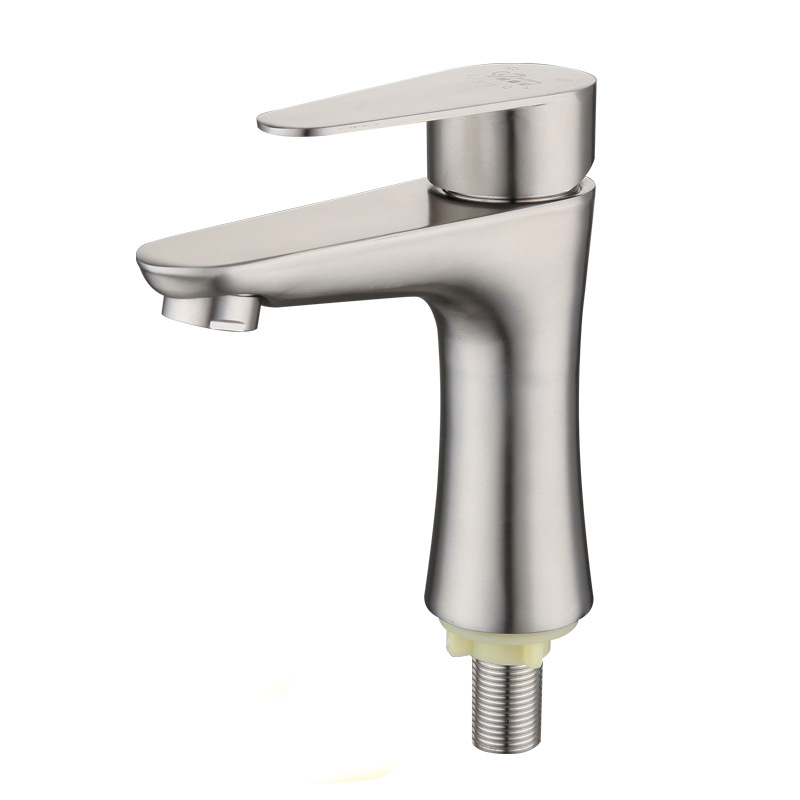 Bathroom 304 stainless steel single cold basin faucet bathroom washbasin table basin wash basin faucet manufacturers