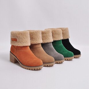 Foreign trade snow boots women 2024 new Korean version of round head thick with cotton boots feet wear plus size women's cotton shoes wholesale