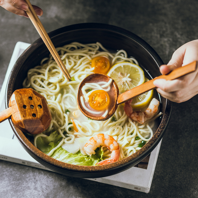 和風小さな曲がった木のスプーンスープ家庭用さまざまな麺スプーン大きなスープスプーン韓国スタイルの木製|undefined