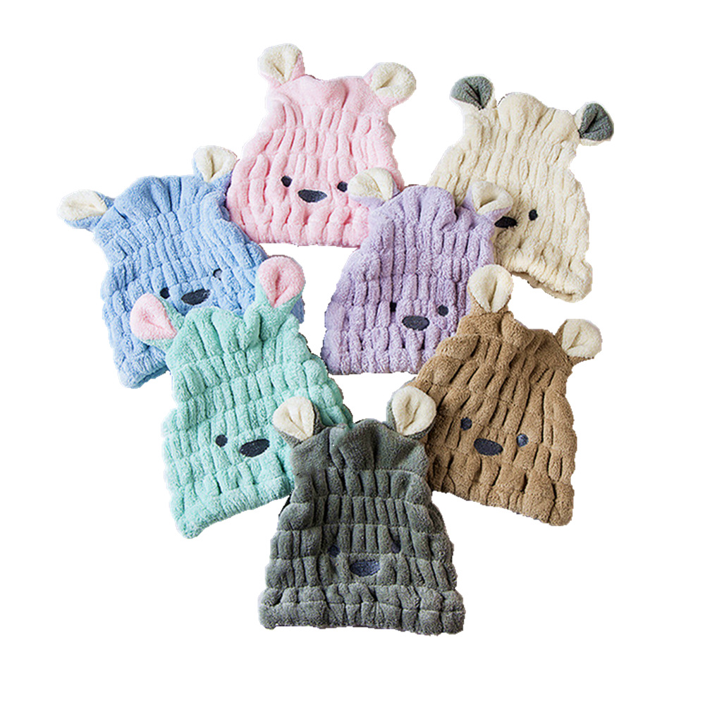 Rabbit ears shower cap absorbent wipe hair cute turban adult children cartoon fast dry hair cap foreign trade Wholesale