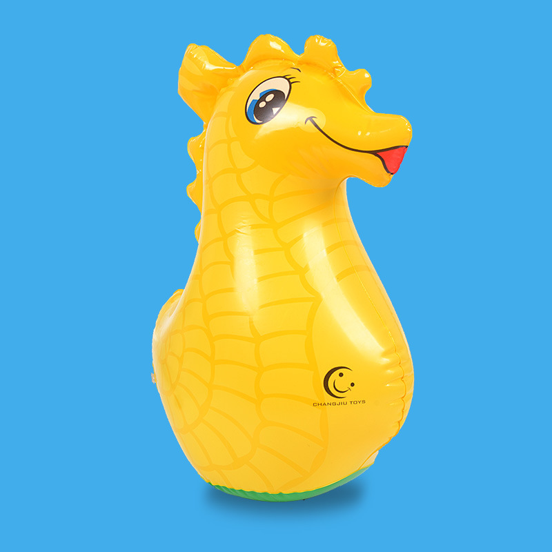 Inflatable cartoon animal tumbler toy wholesale night market stall hot sale 35cm sandbag shark dinosaur Tumbler