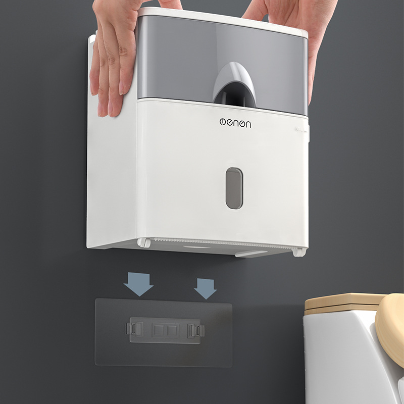 Toilet Tissue Box Toilet Paper Storage Rack Toilet Paper Box Punch-free Waterproof Roll Paper Tube Creative Paper Box Enlarge