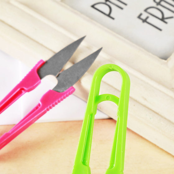 New cross stitch color scissors plastic small scissors yarn scissors small scissors plastic handle yarn scissors U-shaped scissors