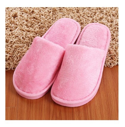 2022 autumn and winter solid color cotton slippers women's home department store warm lovers slippers men's hair a generation of hair