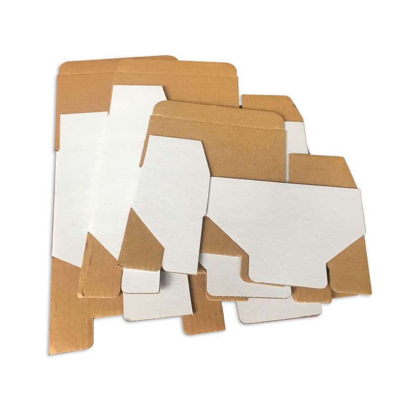 Factory in stock wholesale single corrugated packing flip carton 18cm white packing box rectangular square white box
