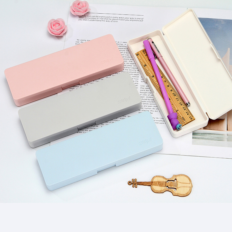 Korean creative Primary School pencil storage pencil case frosted stationery pencil box for students gift wholesale