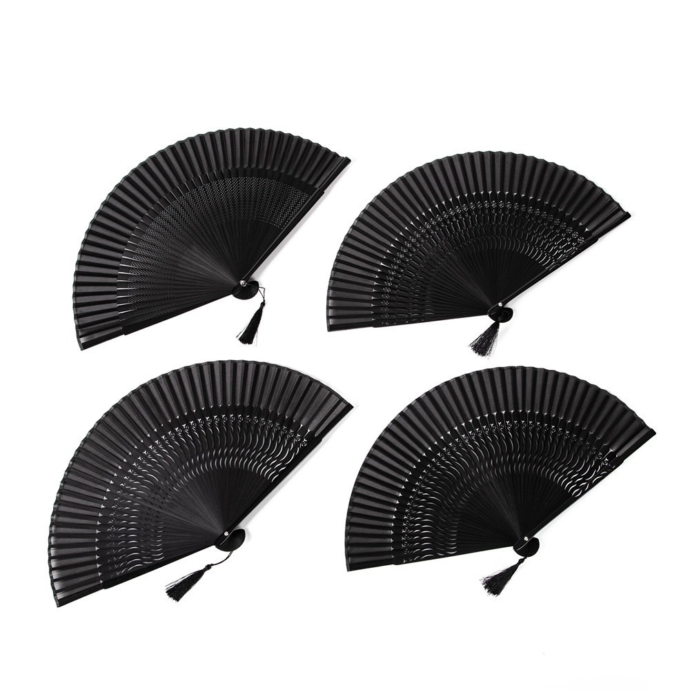 Paint all black fan folding fan women's antique classical dance fan craft fan popular fan