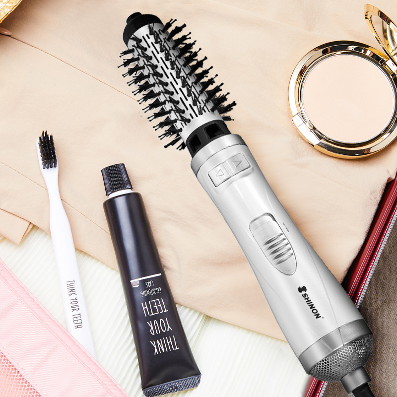 SHINON cross-border hot sale automatic rotating hot air comb big wave curling iron straight hair comb blowing comb