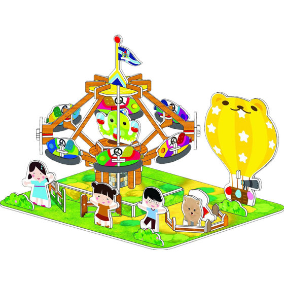 3D Stereo Puzzle Family Kidsren Early Education Educational Girls Small Toy Puzzle Handmade DIY Paper Assembly Model