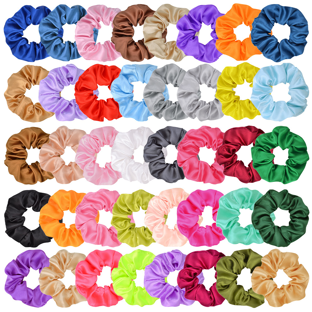 Cross-border Amazon supply solid color large intestine hair ring color cloth elastic hair ring European and American hair accessories headdress 095
