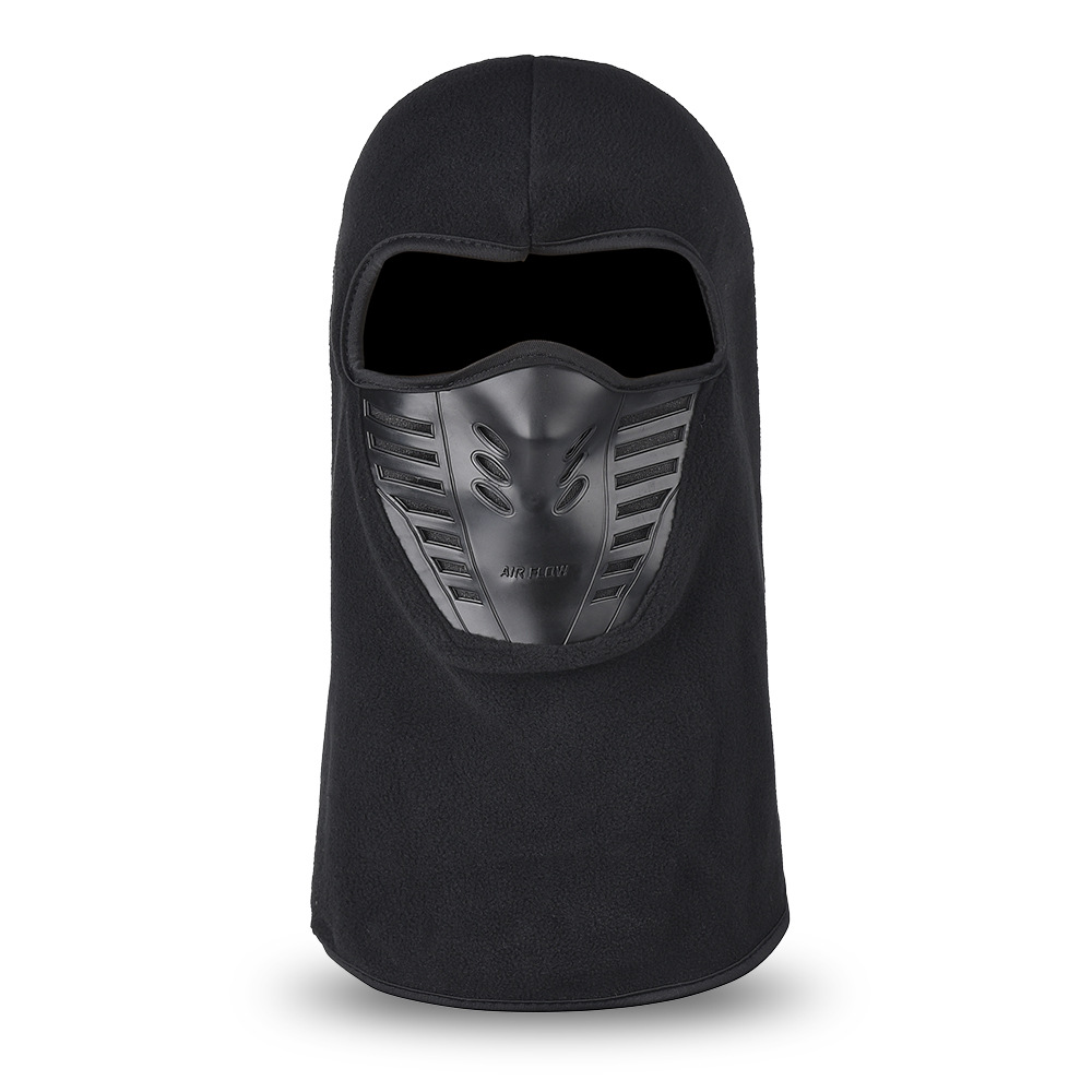 Outdoor Masked Leather Mouth Mask Cap Riding Men's and Women's Thickened Fleece Cap Face Protection Riding Equipment Warm Windshield Mask