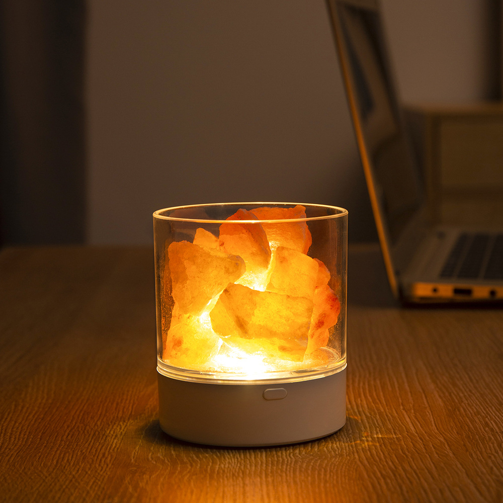 Creative table lamp Himalayan atmosphere salt lamp negative ion usb charging colorful salt lamp gift night light factory