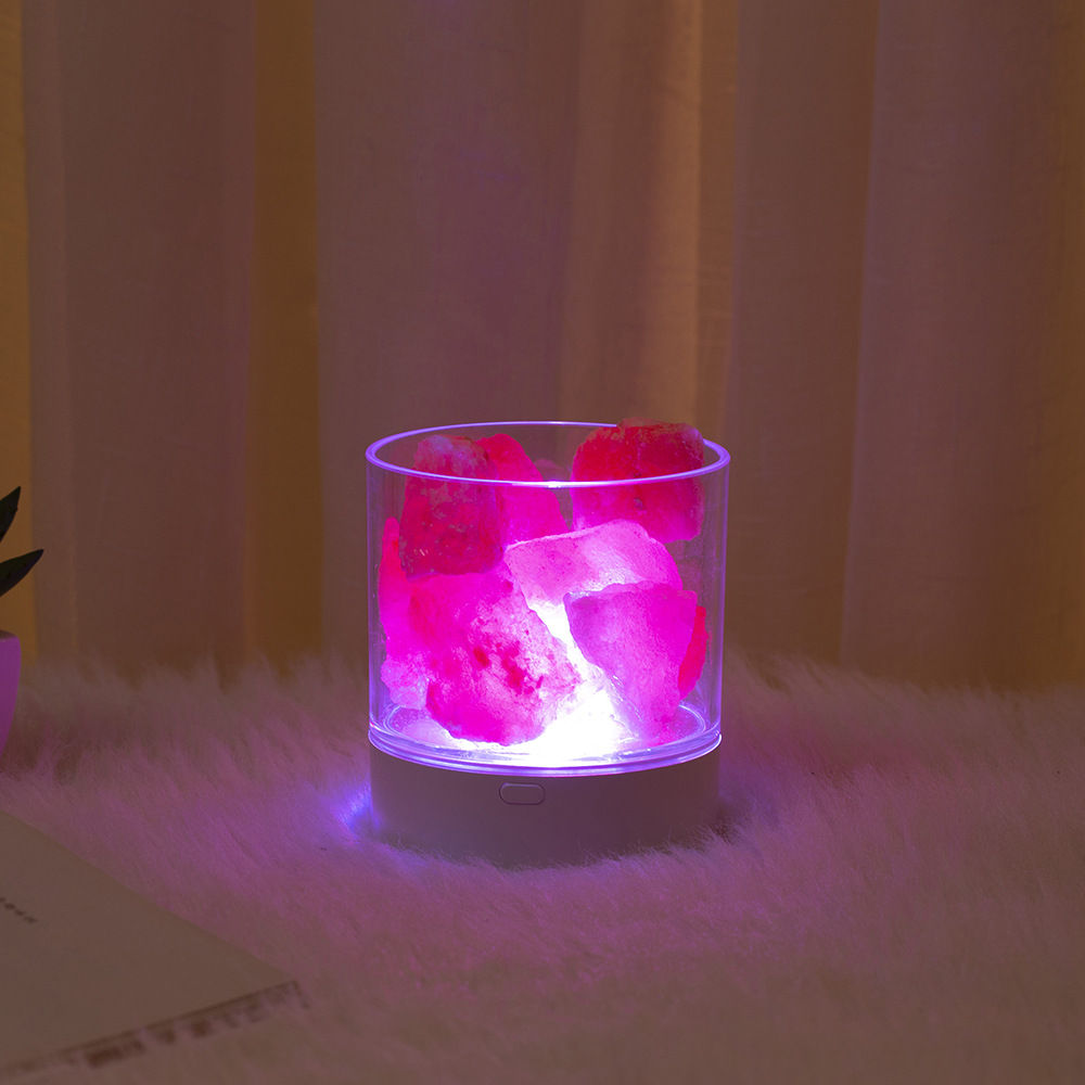 Creative table lamp Himalayan atmosphere salt lamp negative ion usb charging colorful salt lamp gift night light factory