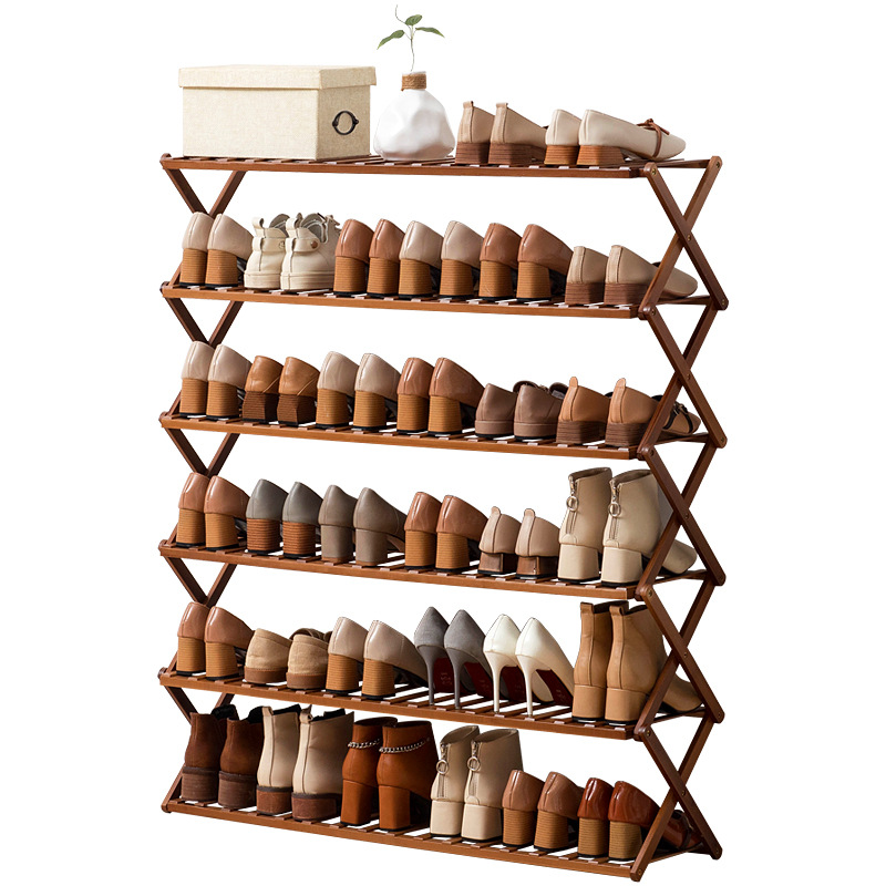 Simple Shoe Rack Shoe Cabinet Wooden Dormitory Occupies Small Storage Door Multi-Layer Dustproof Entry Shoe Rack Storage Rack