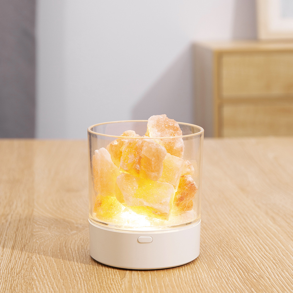 Salt lamp bedside lamp mineral salt lamp nightlight bedside atmosphere lamp flame salt stone lamp table lamp bedroom table lamp